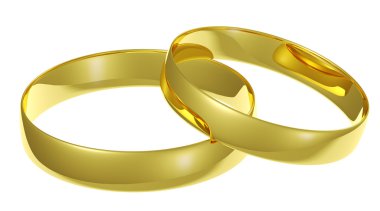 Two golden wedding rings clipart