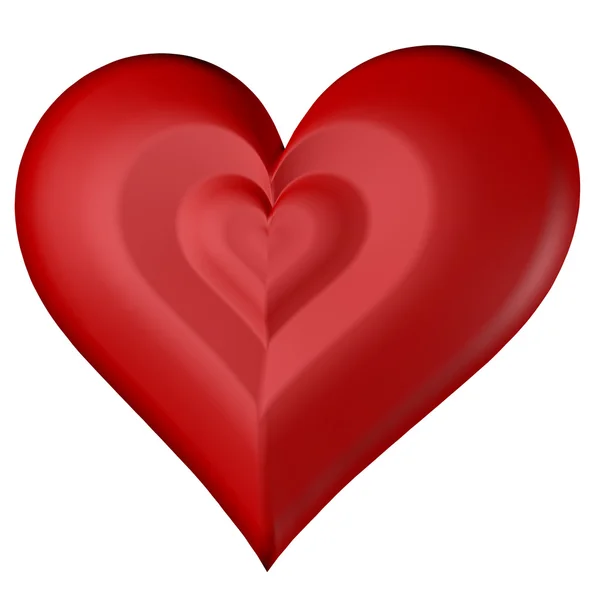 Beyaz arkaplanda kırmızı kalp — Stok fotoğraf