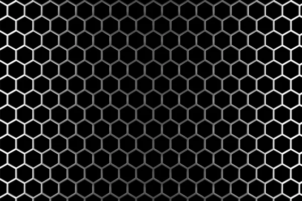 Steel grid with hexagonal holes under left and right light — Stock Photo, Image