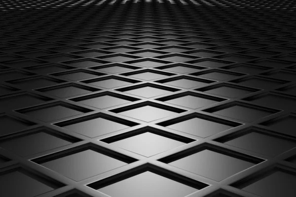 Metallic diamond flooring perspective view in dark — Stock Photo, Image