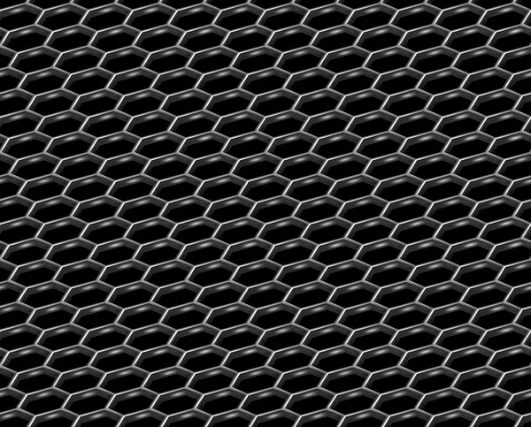 Steel grid with hexagonal holes diagonal seamless background — Stock Photo, Image