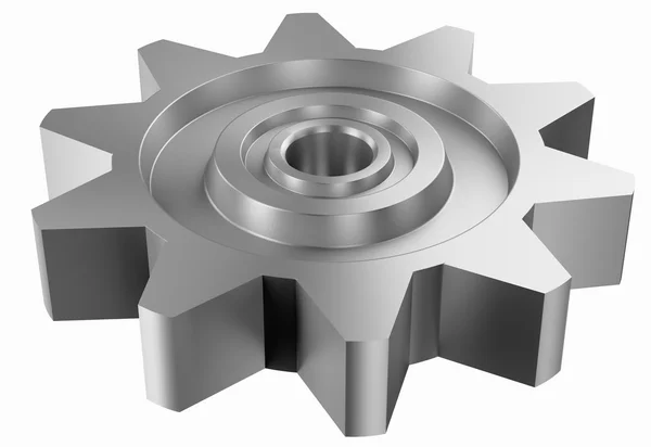 Cogwheel on white perspective view — Stock Photo, Image