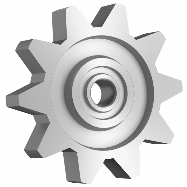 Cogwheel on white side view — Stock Photo, Image