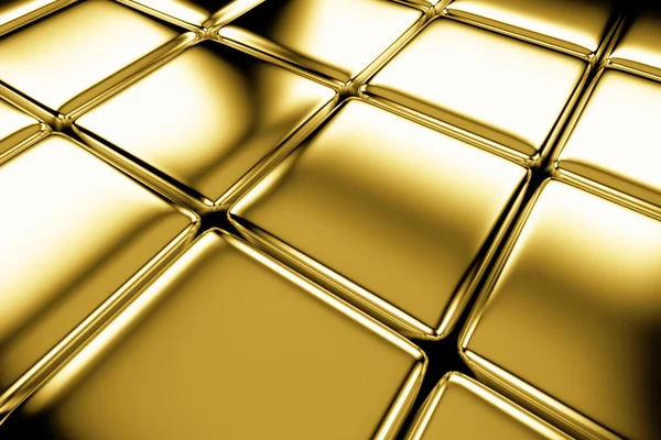 Золоті кубики настилу діагональний вид — стокове фото