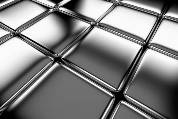 Steel cubes flooring diagonal view — Stock Photo, Image