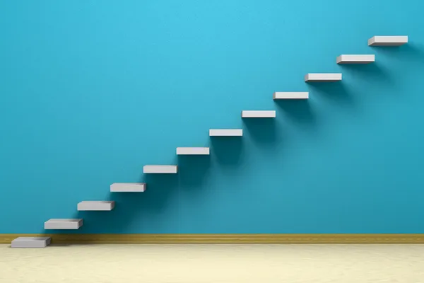 Empty room with ascending stairs — Stock Photo, Image