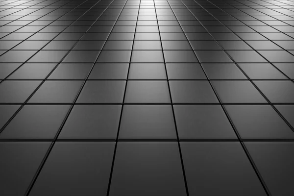 Ocelové obklady podlahy perspektivní zobrazení — Stock fotografie