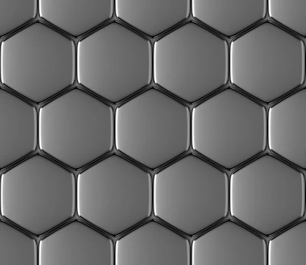 Metal surface of steel hexagons seamless background — Stock Photo, Image