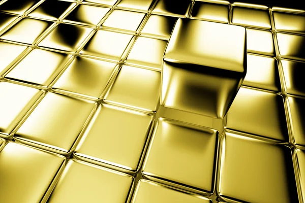 Gyllene kub sticka ut i mängden — Stockfoto