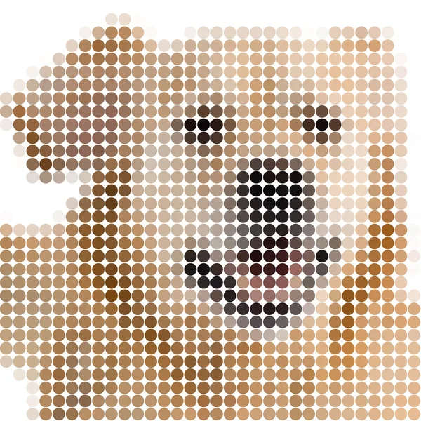 Round pixels image of dog — Stock Photo, Image