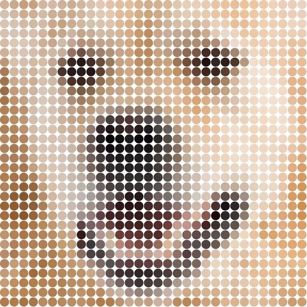 Круглые пикселей изображения собаки — стоковое фото