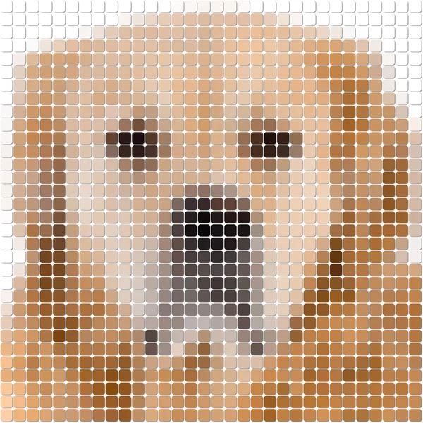 Imagem de pixel quadrado de arredondado de um cão — Fotografia de Stock