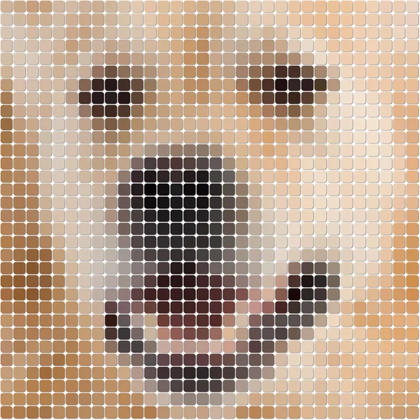 Vierkante afgeronde pixels afbeelding van een hond — Stockfoto