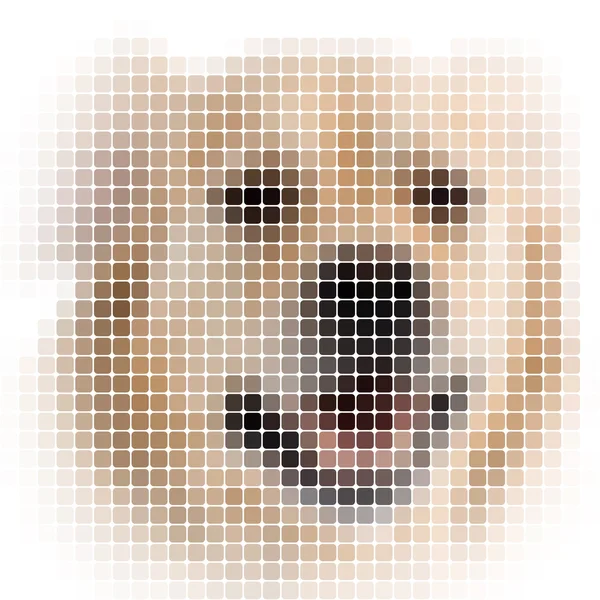 Pixel image of a dog with square rounded pixels with white vigne — Stock Photo, Image