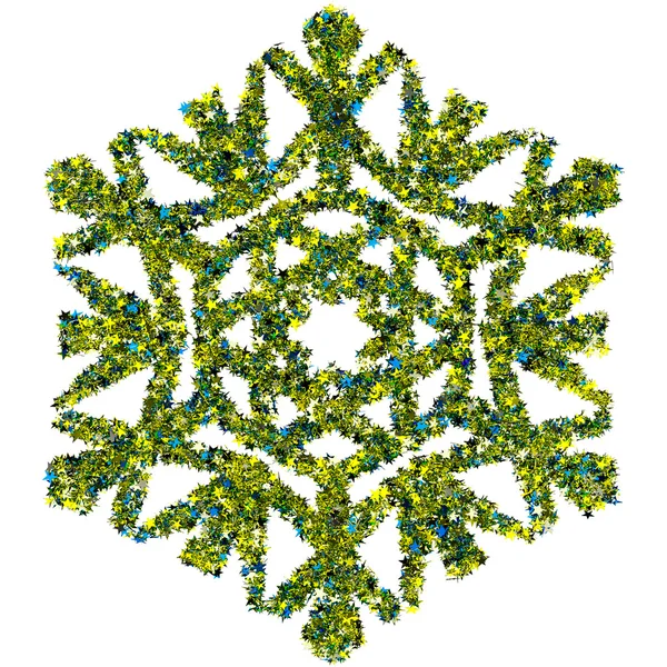 Декоративная снежинка из звёзд конфетти — стоковое фото