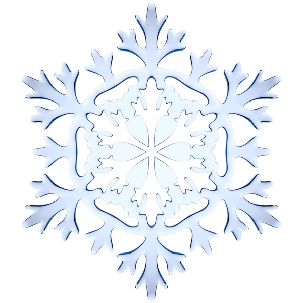 Blue icy decorative snowflake — Stock Photo, Image