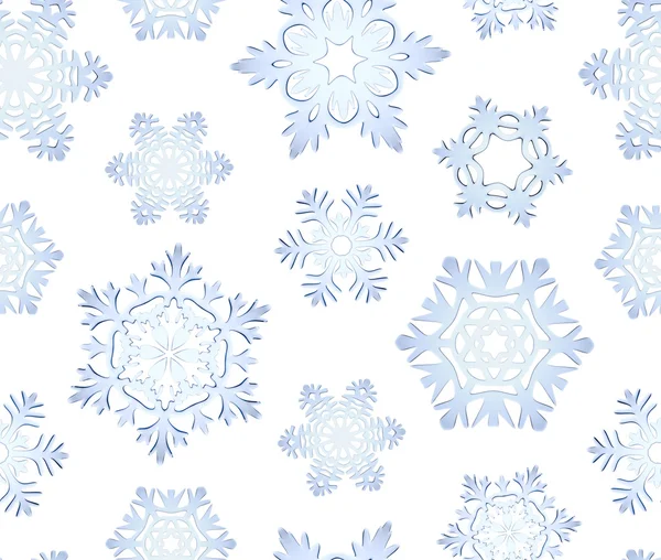 Синие ледяные снежинки установить бесшовный фон — стоковое фото