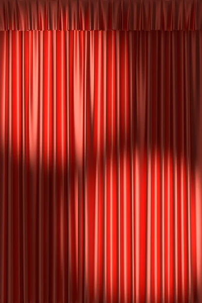 Red theater curtain under two spot lights — Stock Photo, Image