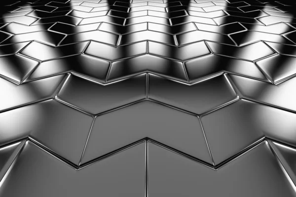 Steel arrow blocks flooring perspective view - Stock-foto