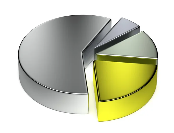 Kreativa abstrakt avskilda metall cirkeldiagram — Stockfoto