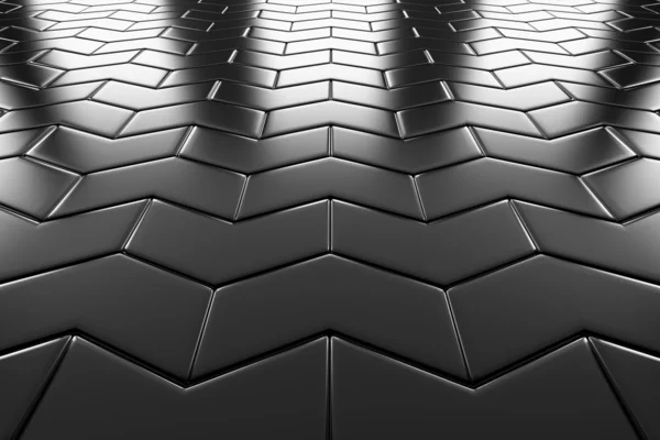 Arrow steel blocks flooring perspective view — Stock Photo, Image