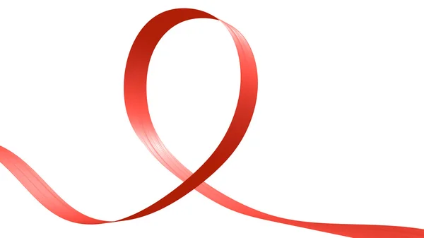 Red ribbon in the shape of loop — Stock Photo, Image