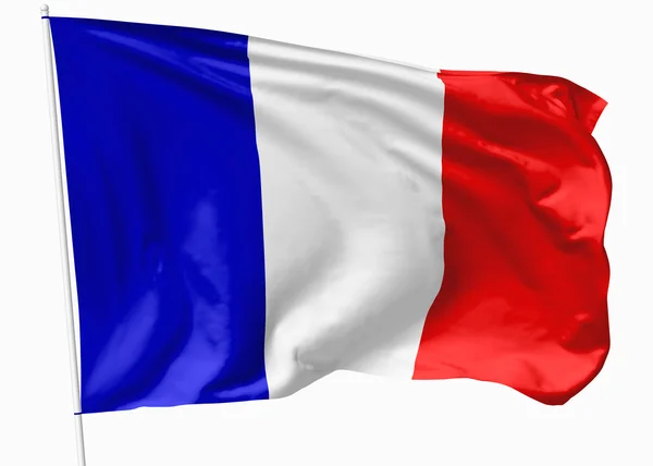 Σημαία της Γαλλίας στο κοντάρι σημαίας — Φωτογραφία Αρχείου