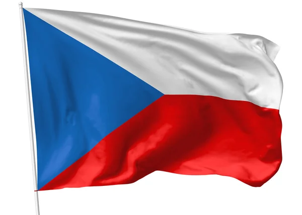 Flag of Czech Republic on flagpole — Stock Photo, Image