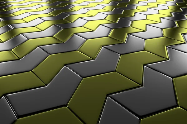 Metal arrow blocks flooring diagonal perspective view — Stock Photo, Image