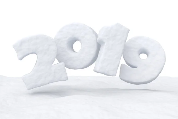 2019 Gelukkig Nieuwjaar Teken Tekst Geschreven Met Nummers Gemaakt Van — Stockfoto