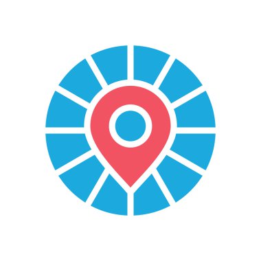 Soyut harita logosu, konum imleci sembolü, GPS vektör illüstrasyonu 