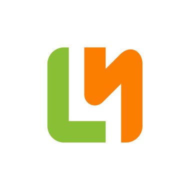 İlk harf LN veya NL logo şablonu, vektör simge çizimi tasarımı