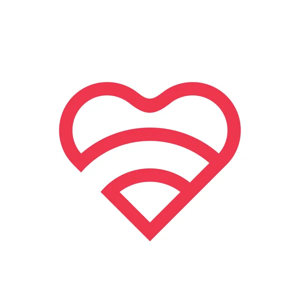 Modelo Design Logotipo Amor Abstrato Símbolo Coração Com Estilo Arte —  Vetores de Stock