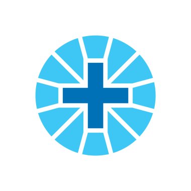 Soyut tıbbi haç logosu tasarımı, sağlık hizmeti sembolü