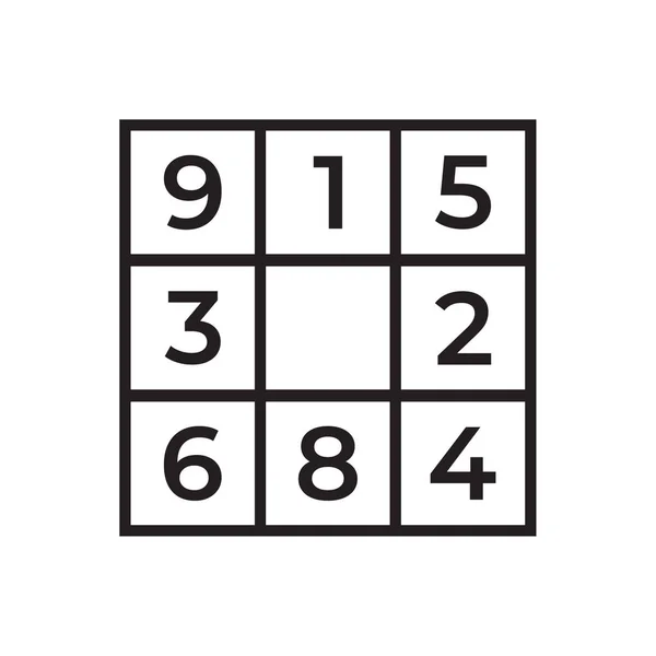 Sudoku Icoon Design Lijn Art Stijl Illustaratie Vector — Stockvector