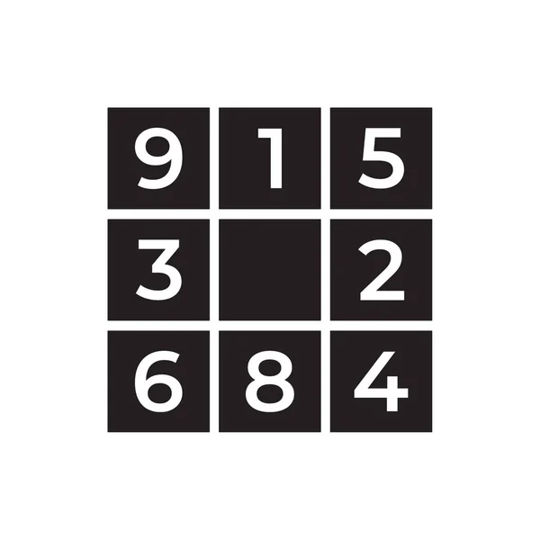 Sudoku Brettspiel Ikone Schwarz Weiß Illustration — Stockvektor