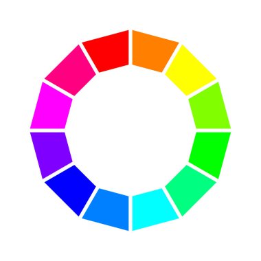 Renkli tekerlek vektör illüstrasyonu, renk teorisi kavramı