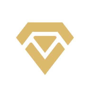 Soyut elmas logo simgesi, minimalist elmas mücevher logo vektörü