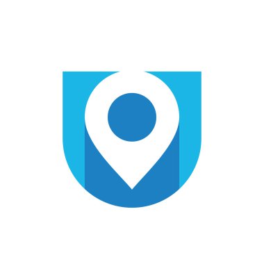U harfi logo tasarımı, harita pin simgesi ile birleştirildi