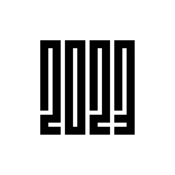 2023幸せな新年のロゴデザイン お祝いや季節の装飾のためのタイポグラフィのロゴテンプレート — ストックベクタ