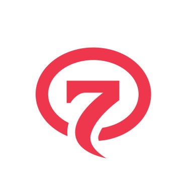 7 numaralı logo tasarımı, 7 numaralı simge vektörü