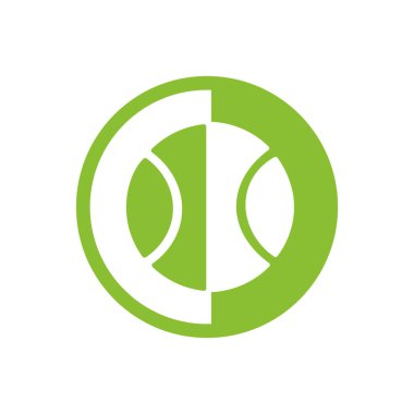 Green tennis ball logo icon design element - Vector