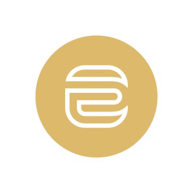 İlk harf E logo simgesi tasarım şablonu elementleri