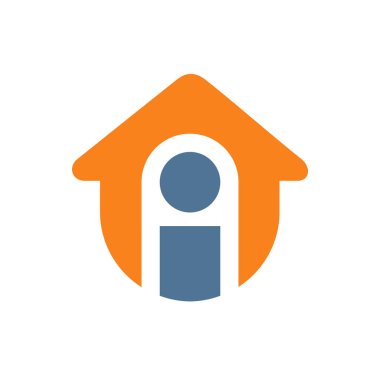 Mektup i logo tasarımı, ev ve alfabe I simgesi - Vektör