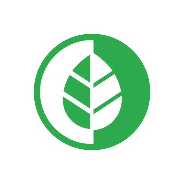 Logo Naturaleza Hoja Verde Diseño Del Icono Ecología Símbolo Ecológico — Vector de stock