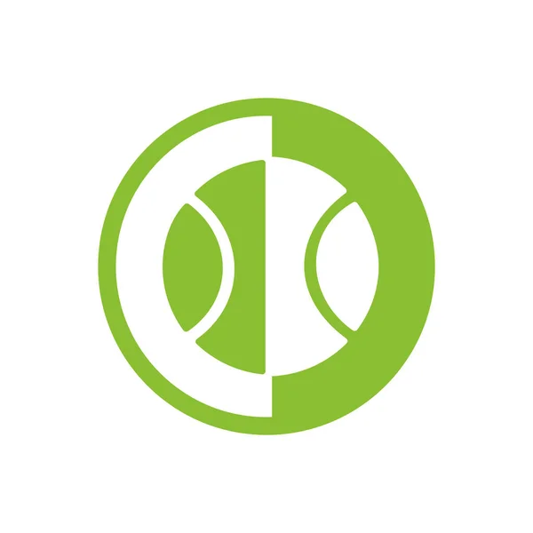 Grüner Tennisball Logo Symbol Design Element Vector — Stockvektor