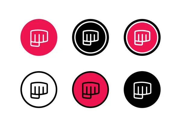 Punch Logo Set Clenched Fist Icon Vector — Stockvektor