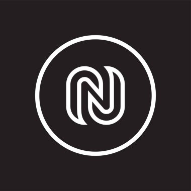 Baş harf N harfi logo tasarım vektörü şablonu,