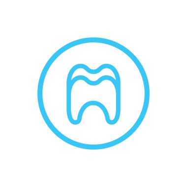 Diş logosu vektör şablonu, satır sanatı biçiminde diş simgesi