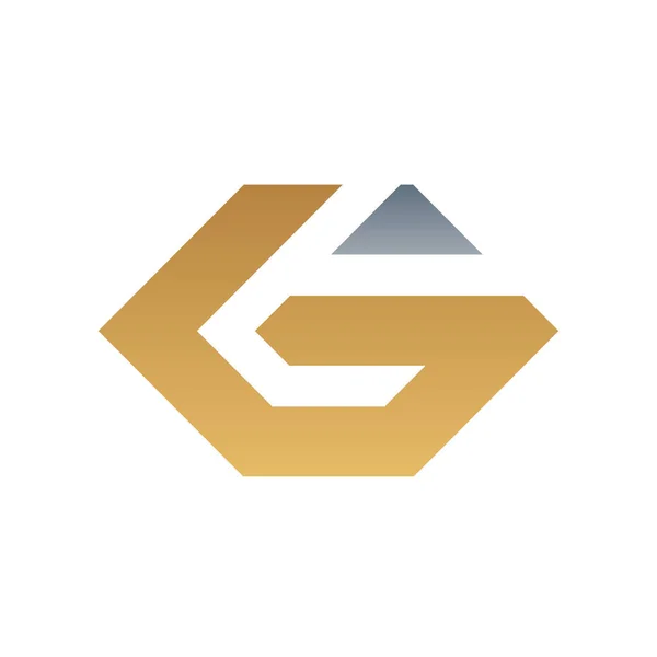 Harfi Logo Tasarımı Altıgen Şekilli Alfabe Logosu — Stok Vektör